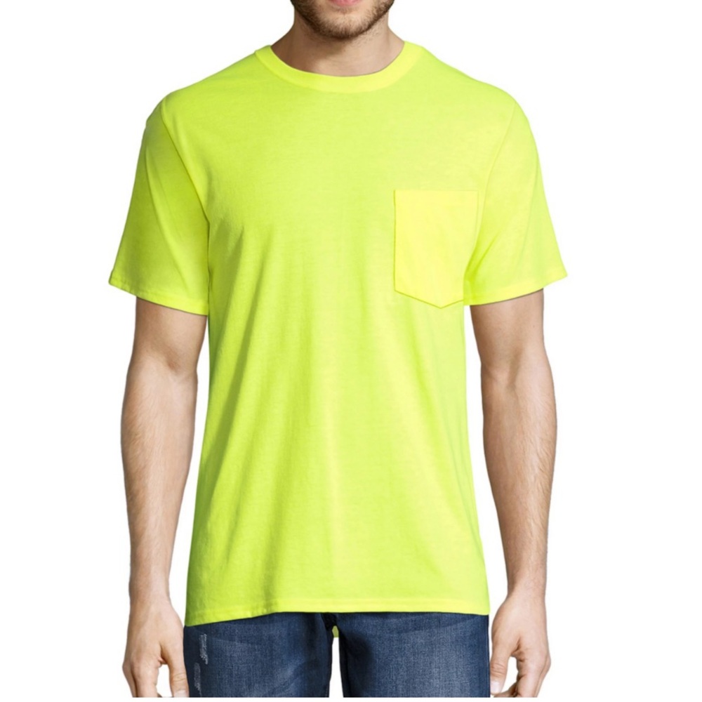 2 PACK FRUIT OF THE LOOM MENS COTTON HEAVY DUTY WORK GEAR T-SHIRT